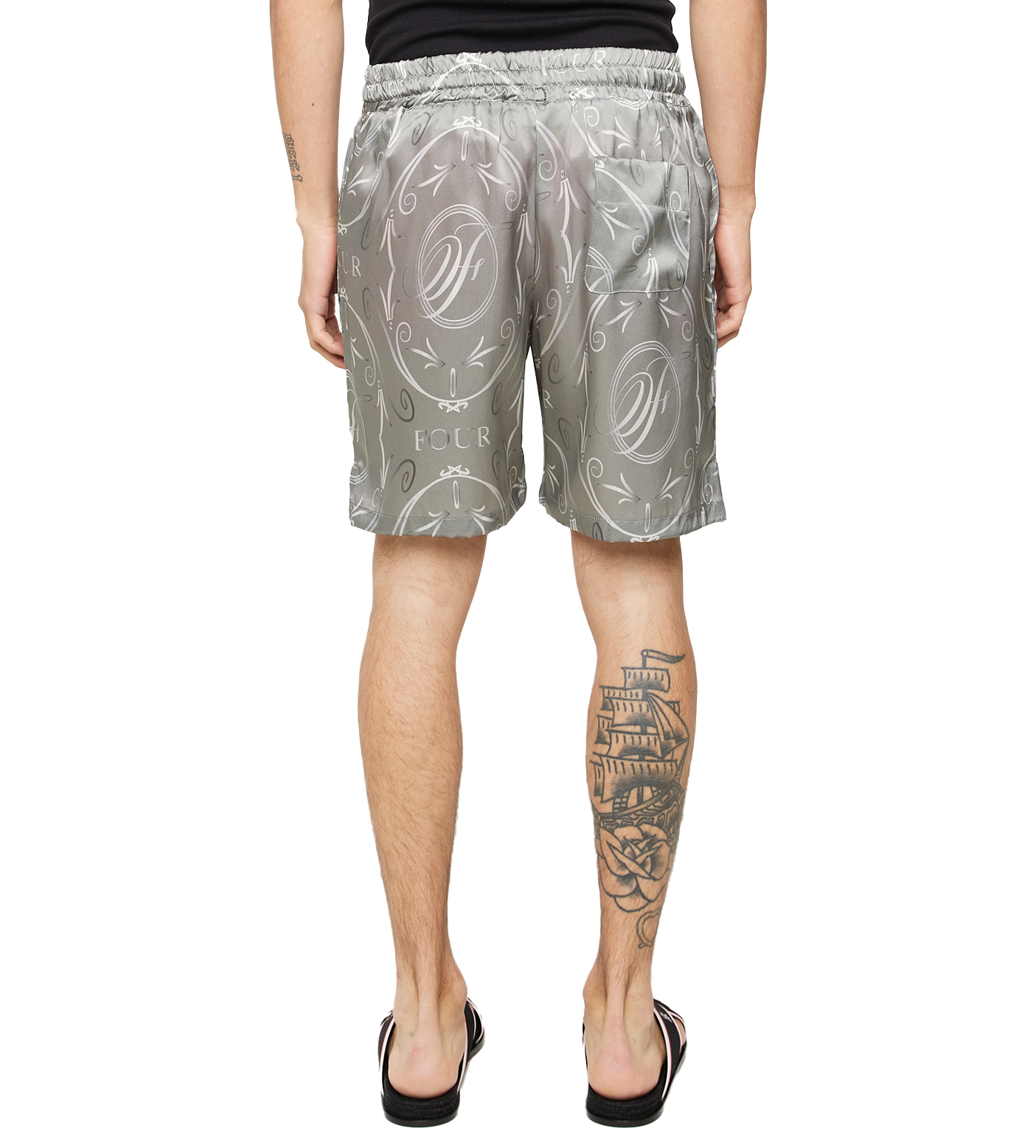 C5 Silk Short Allover Print Limestone