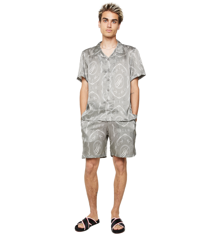 C5 Silk Short Allover Print Limestone