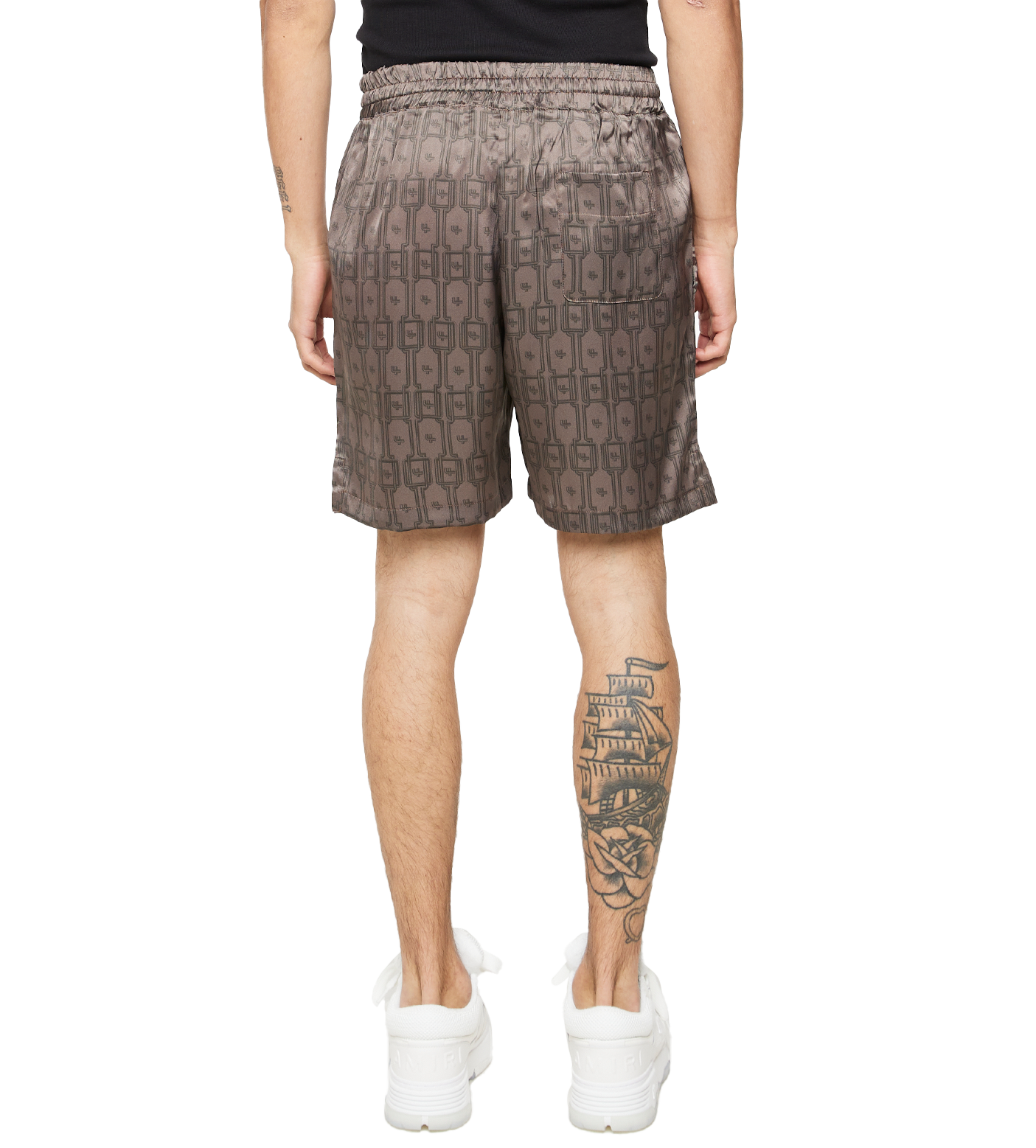 C5 Silk Short Monogram Deep Taupe