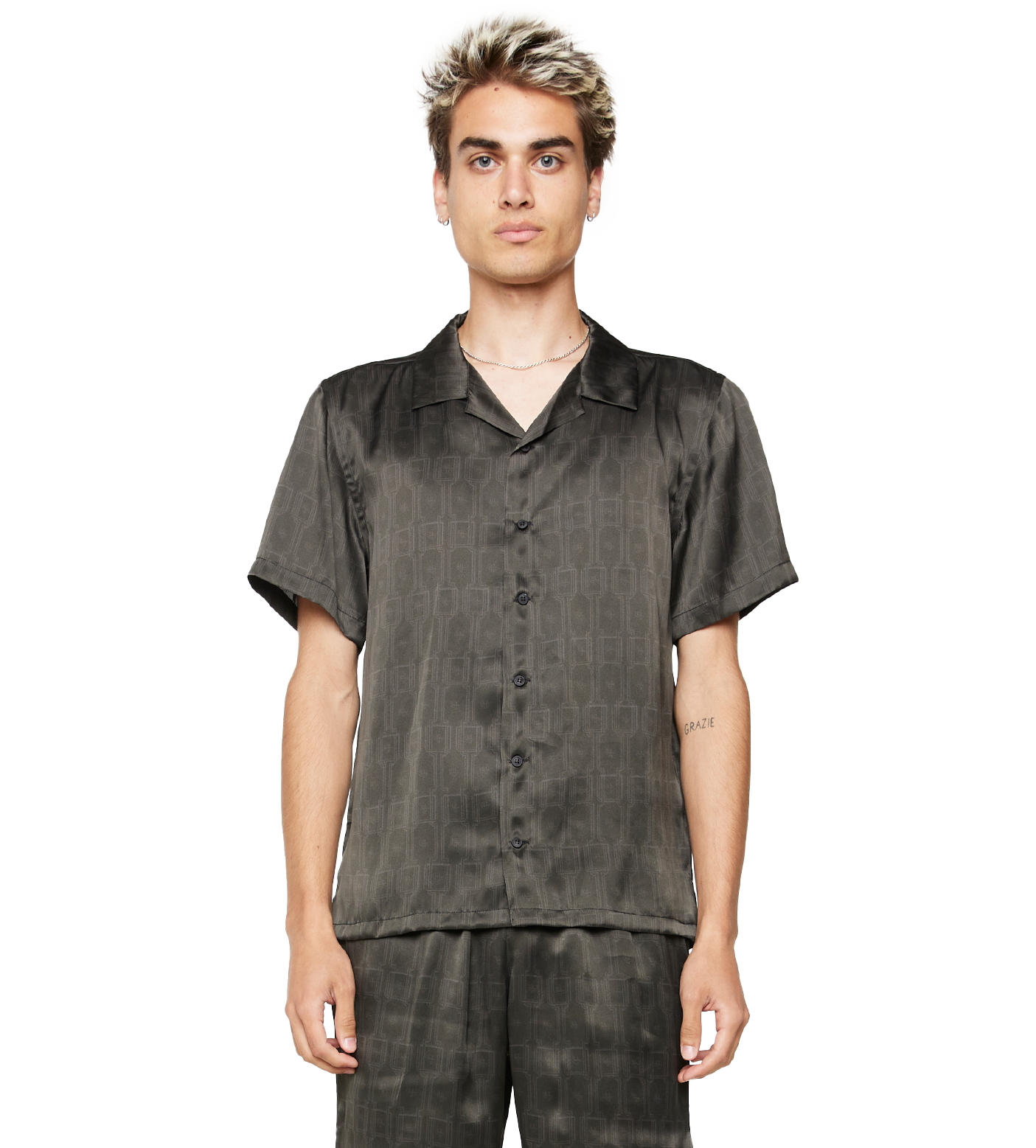 C5 Silk Shirt Monogram Black