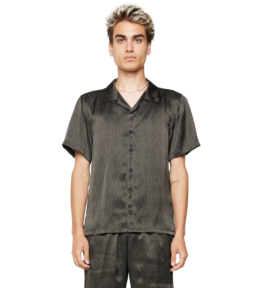 C5 Silk Shirt Monogram Black