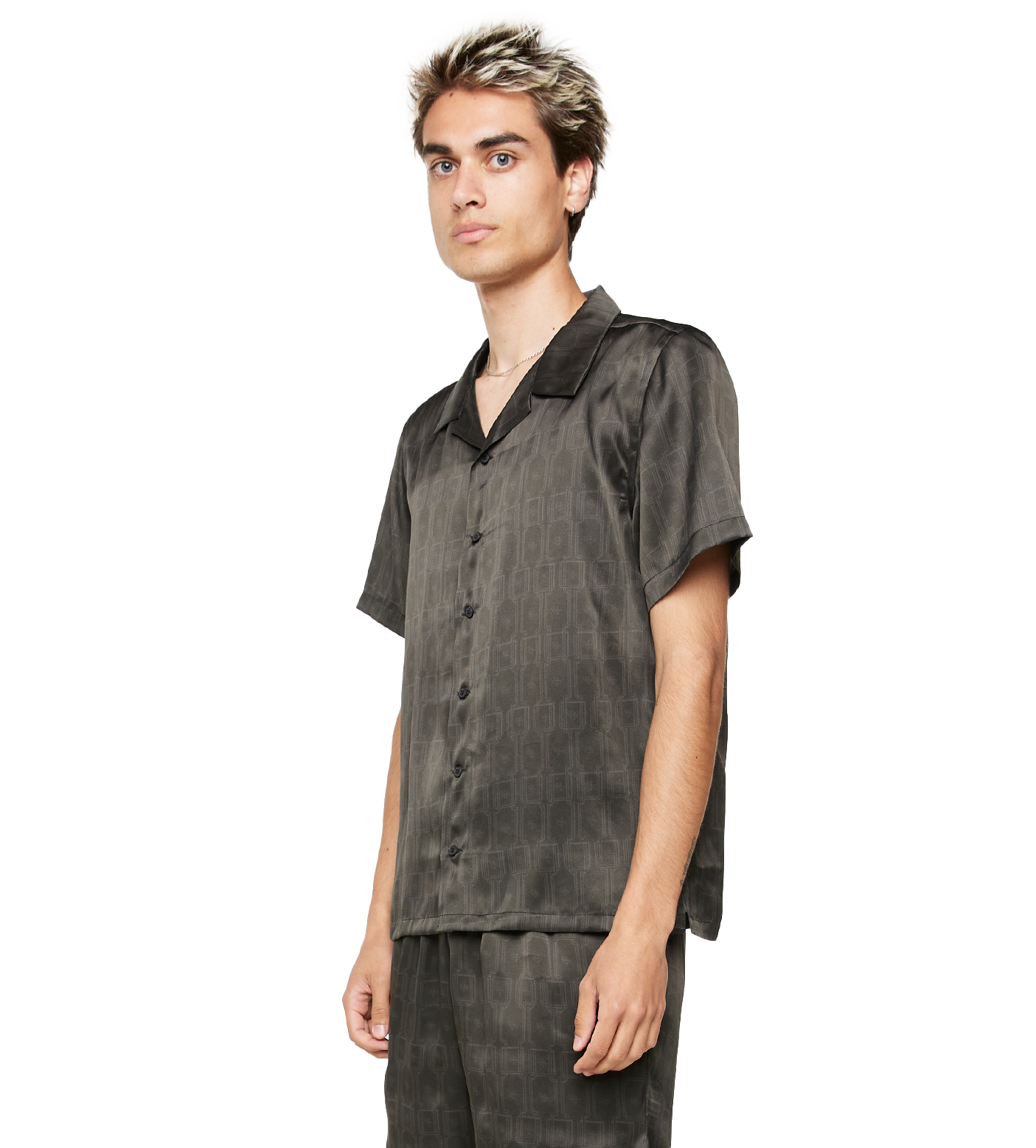 C5 Silk Shirt Monogram Black