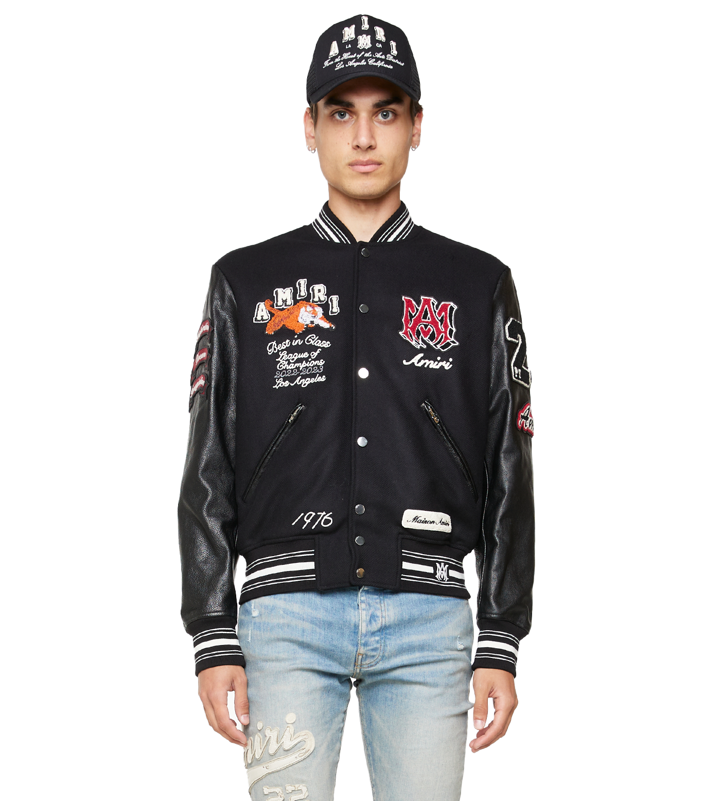 Logo-Patch Varsity Jacket Black