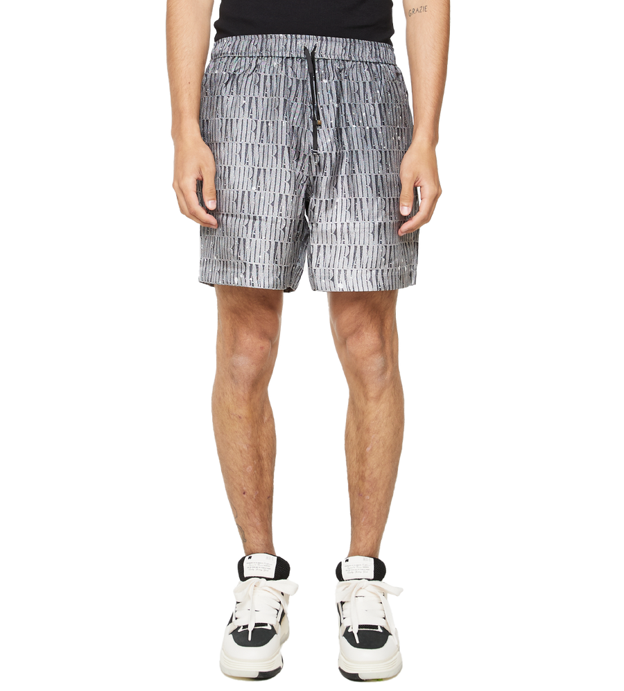 Logo-Print Drawstring Shorts Grey