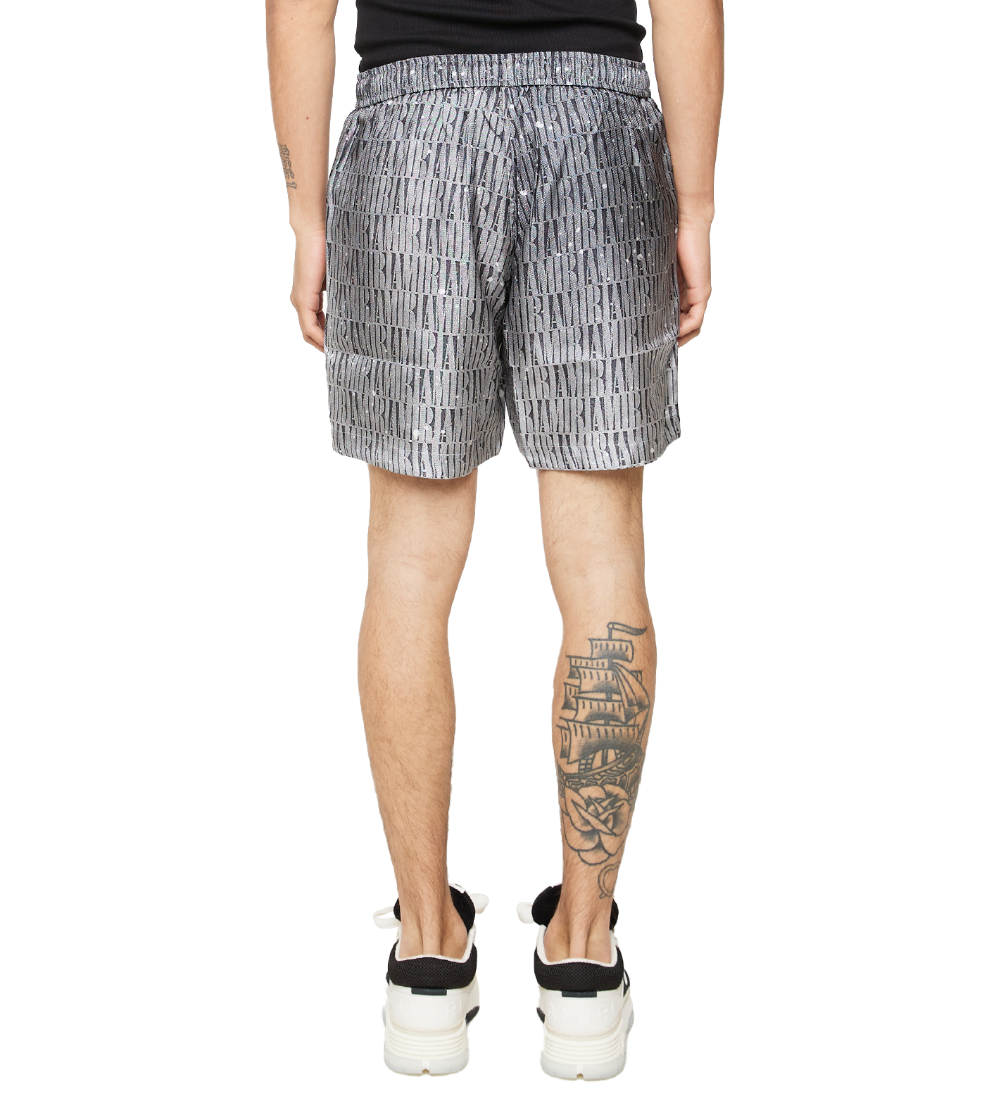 Logo-Print Drawstring Shorts Grey