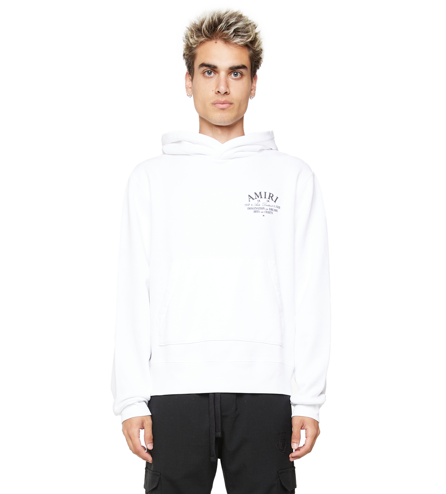 Logo-Print Cotton Hoodie White