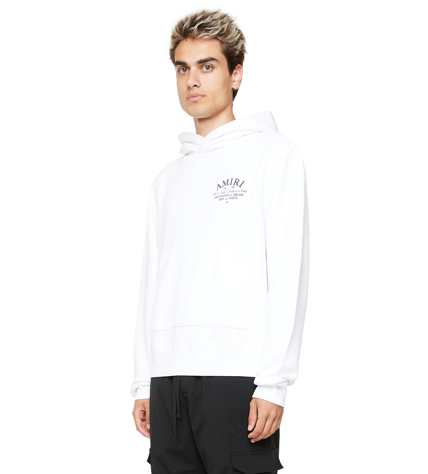 Logo-Print Cotton Hoodie White
