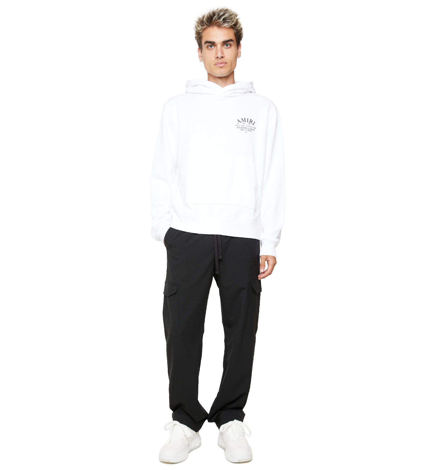 Logo-Print Cotton Hoodie White