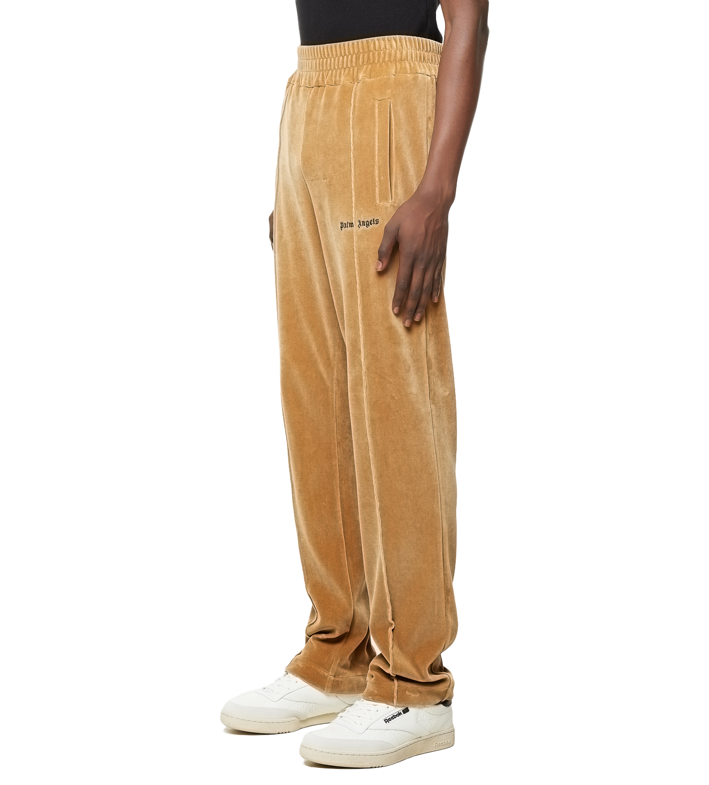 Logo-print Velvet Track Pants Barley Brown