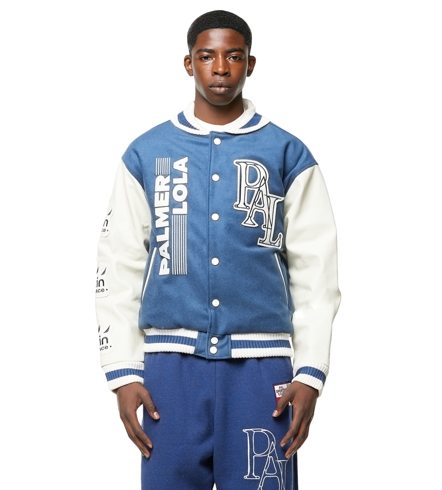 International Skating Union Varsity Jacket Washed Blue