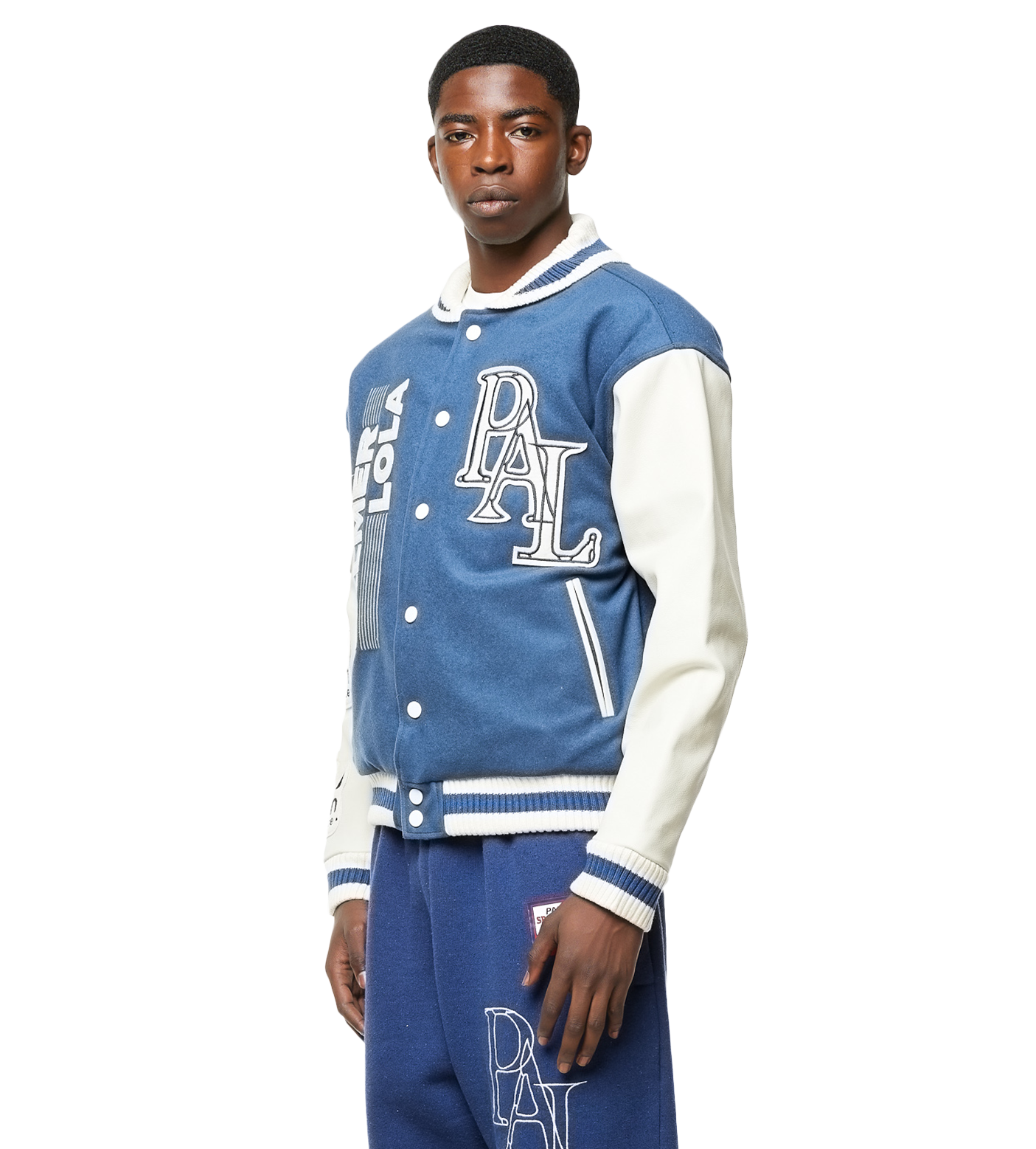 International Skating Union Varsity Jacket Washed Blue