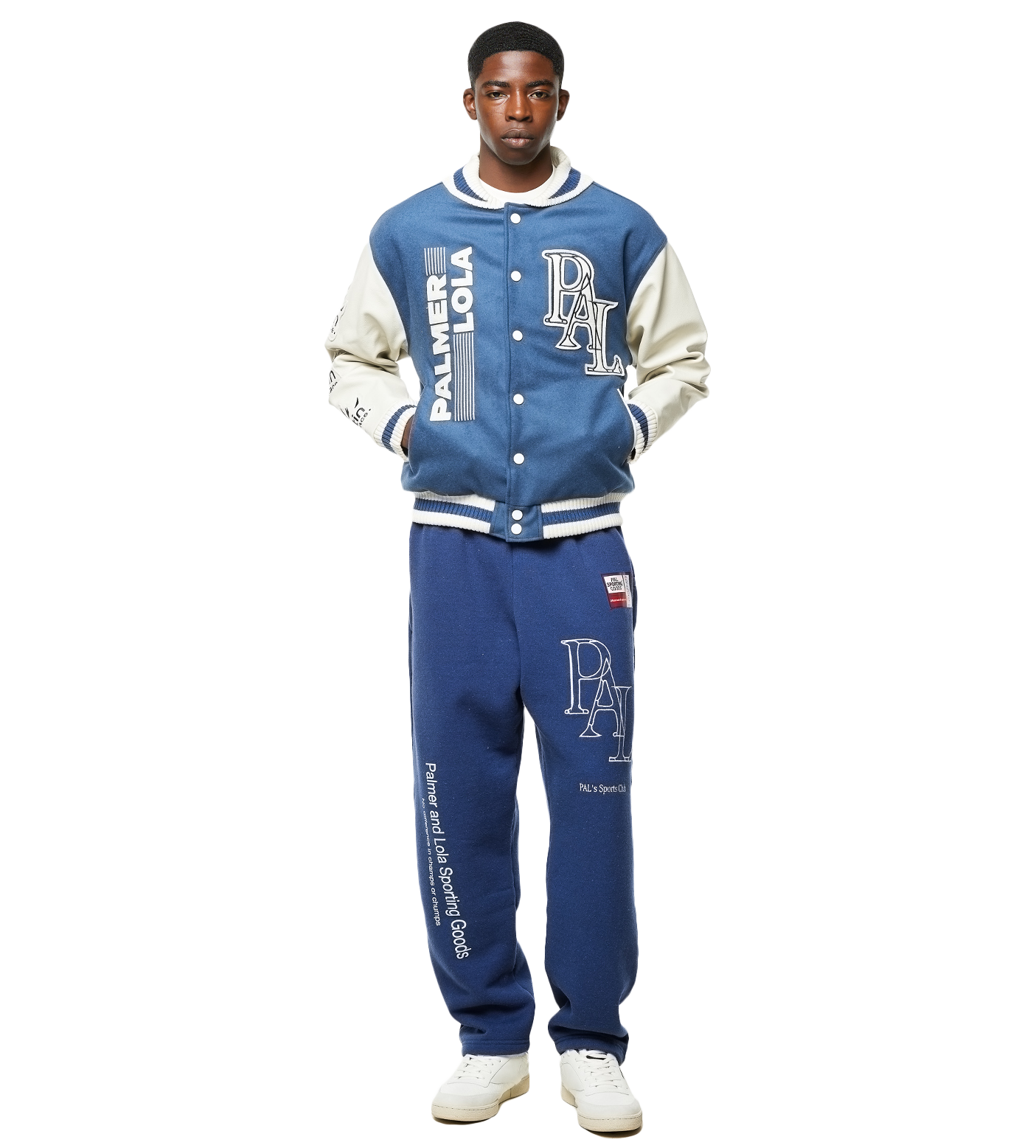International Skating Union Varsity Jacket Washed Blue