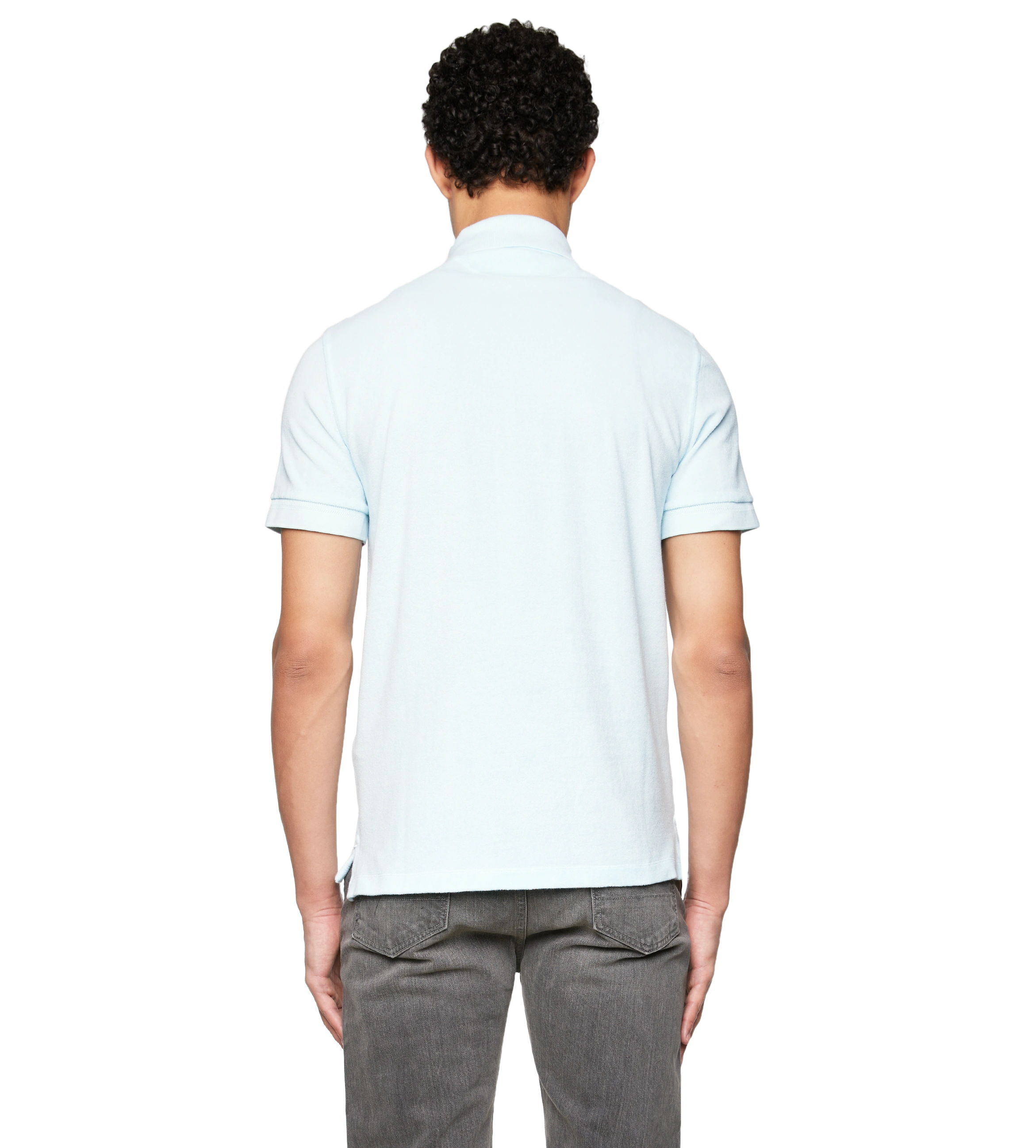 Cotton-blend Terry Polo Shirt Blue