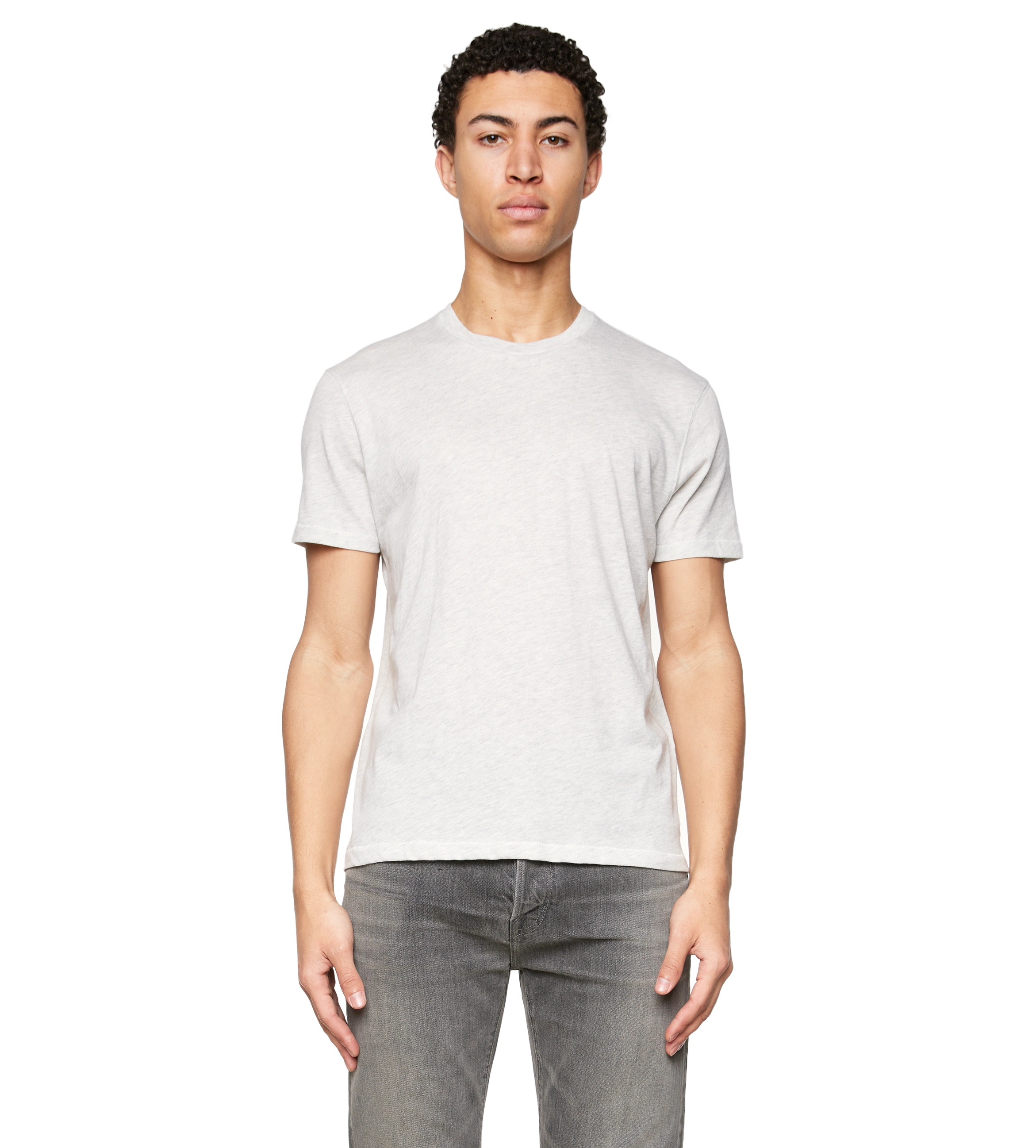 Lyocell Cotton Crewneck T-Shirt Pale Grey