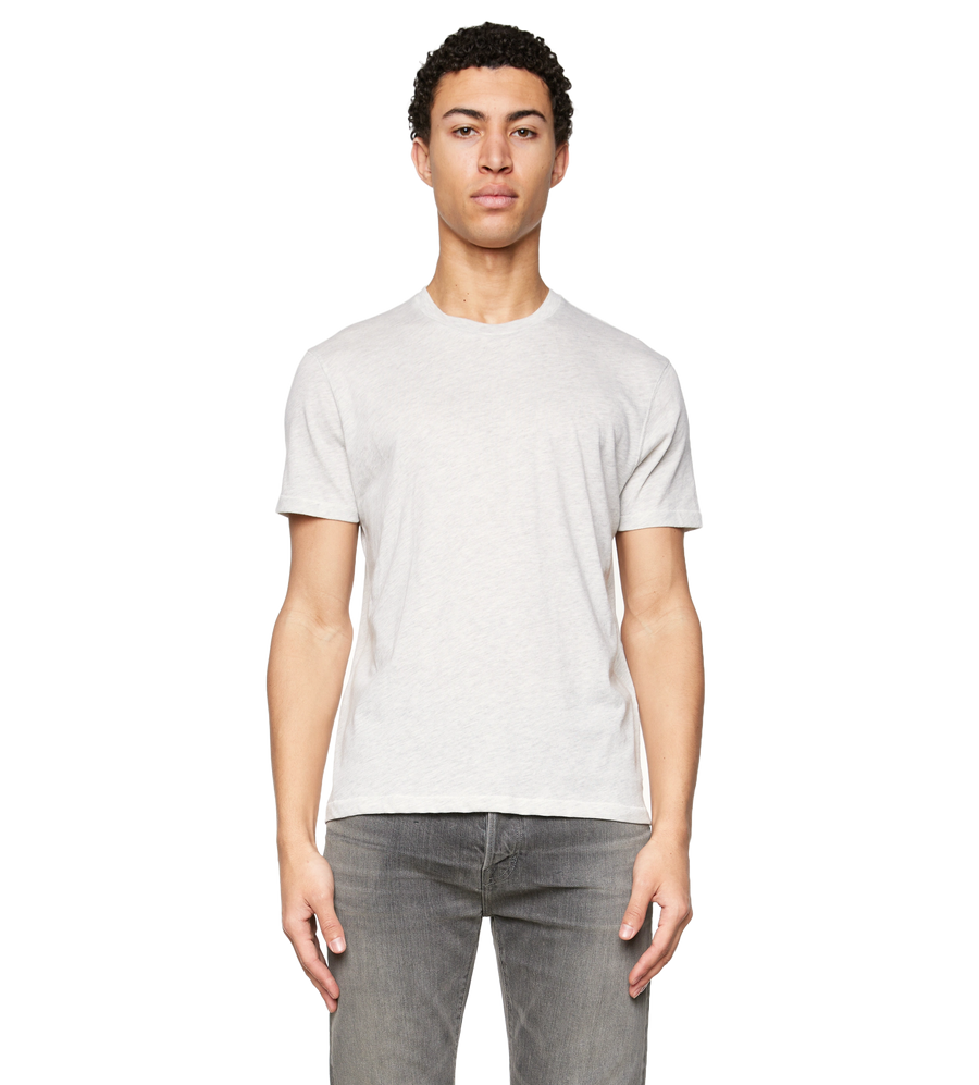 Lyocell Cotton Crewneck T-Shirt Pale Grey