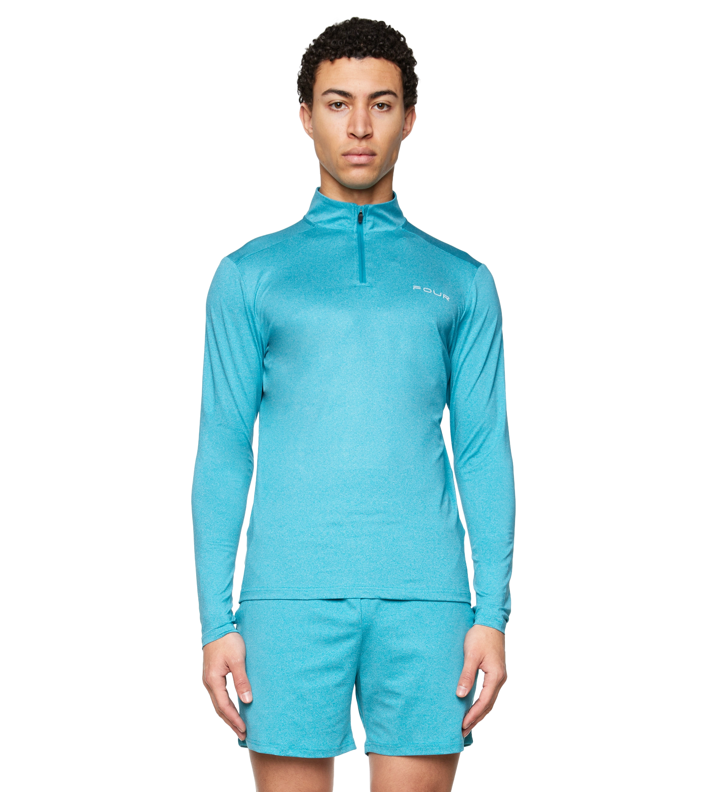 Sportswear Half Zip Melange Ocean Blue