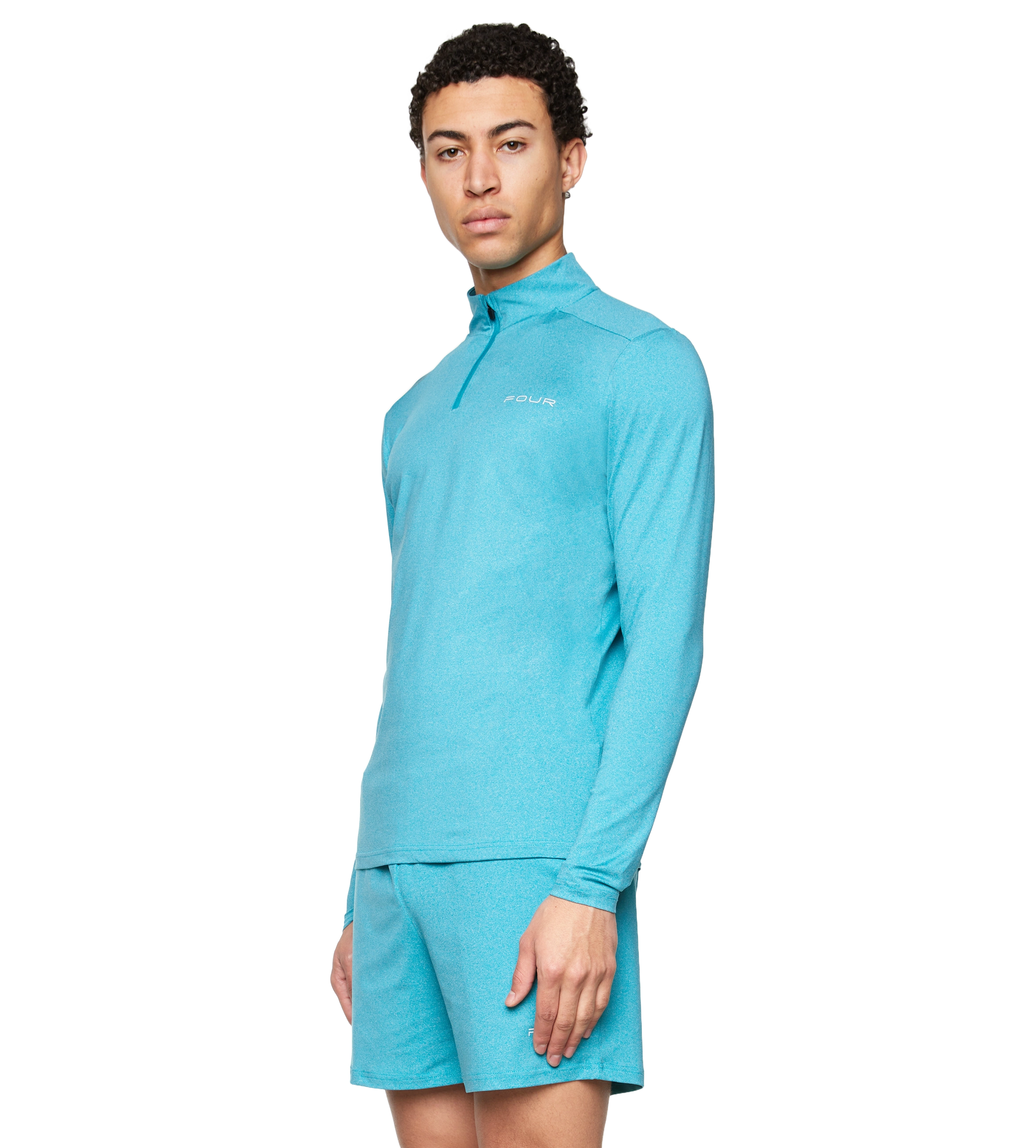 Sportswear Half Zip Melange Ocean Blue