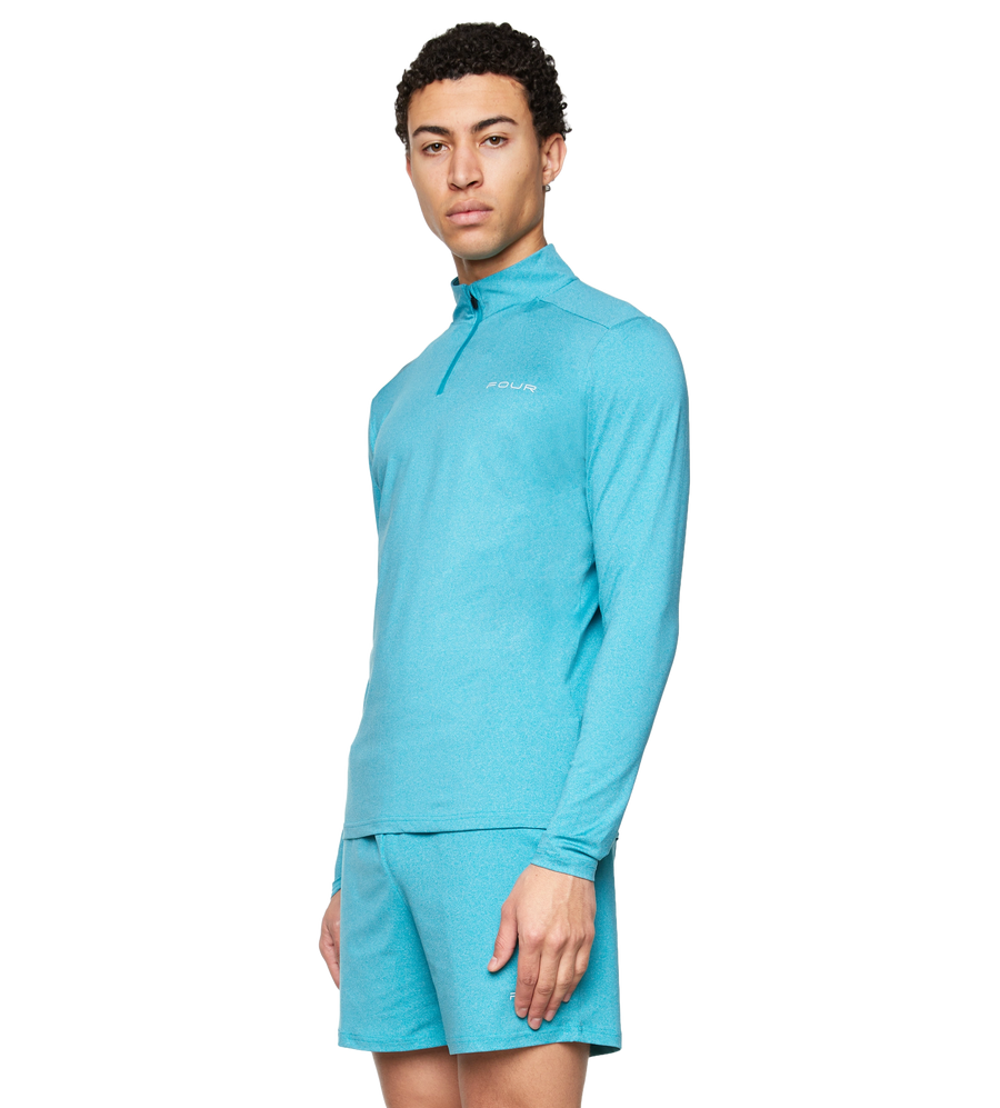 Sportswear Half Zip Melange Ocean Blue