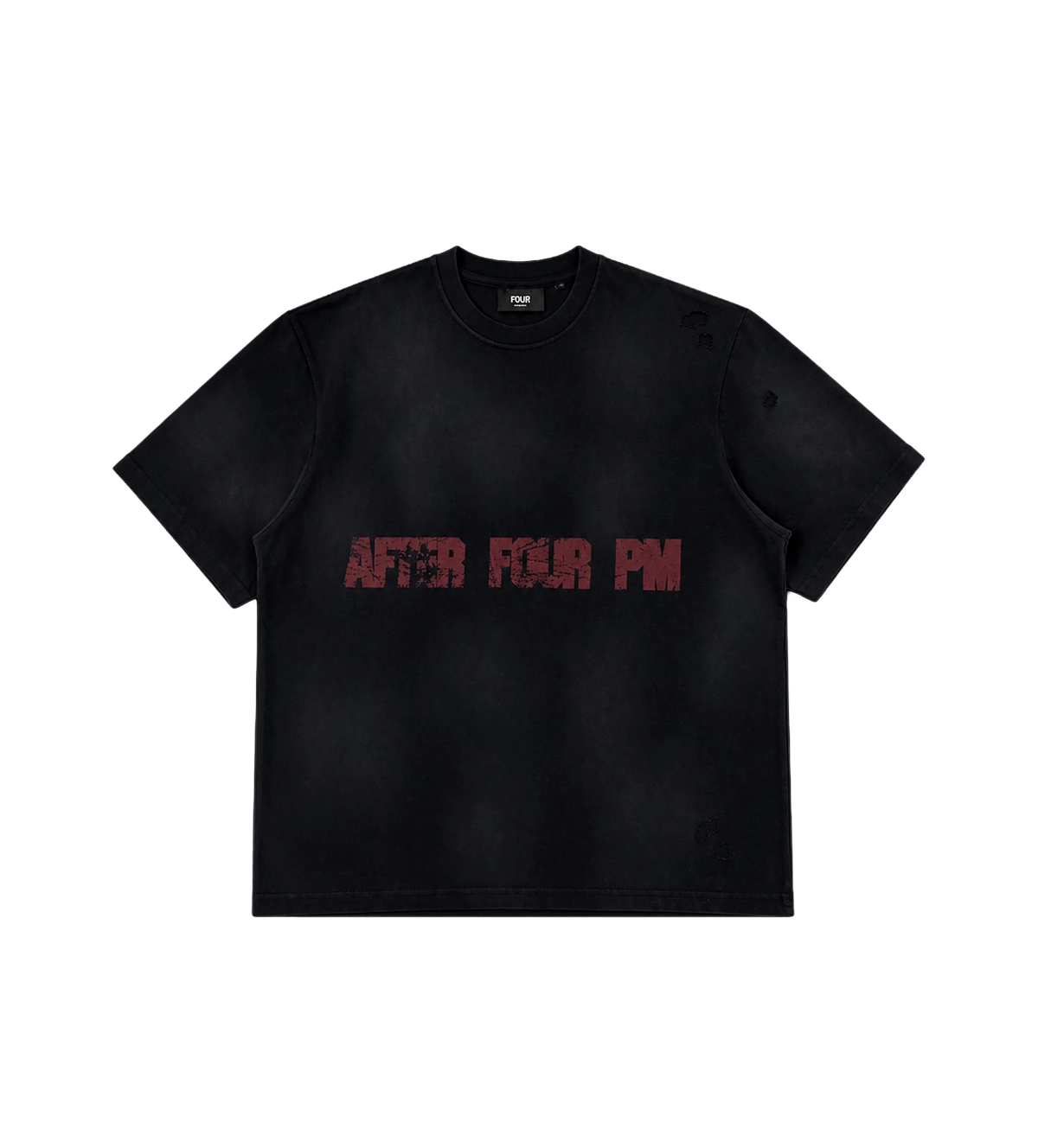After 4PM Destroyed Boxy T-shirt Washed Black