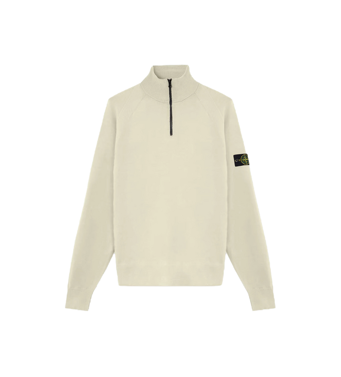 Stretch RWS Wool Half-Zip Jumper Sand