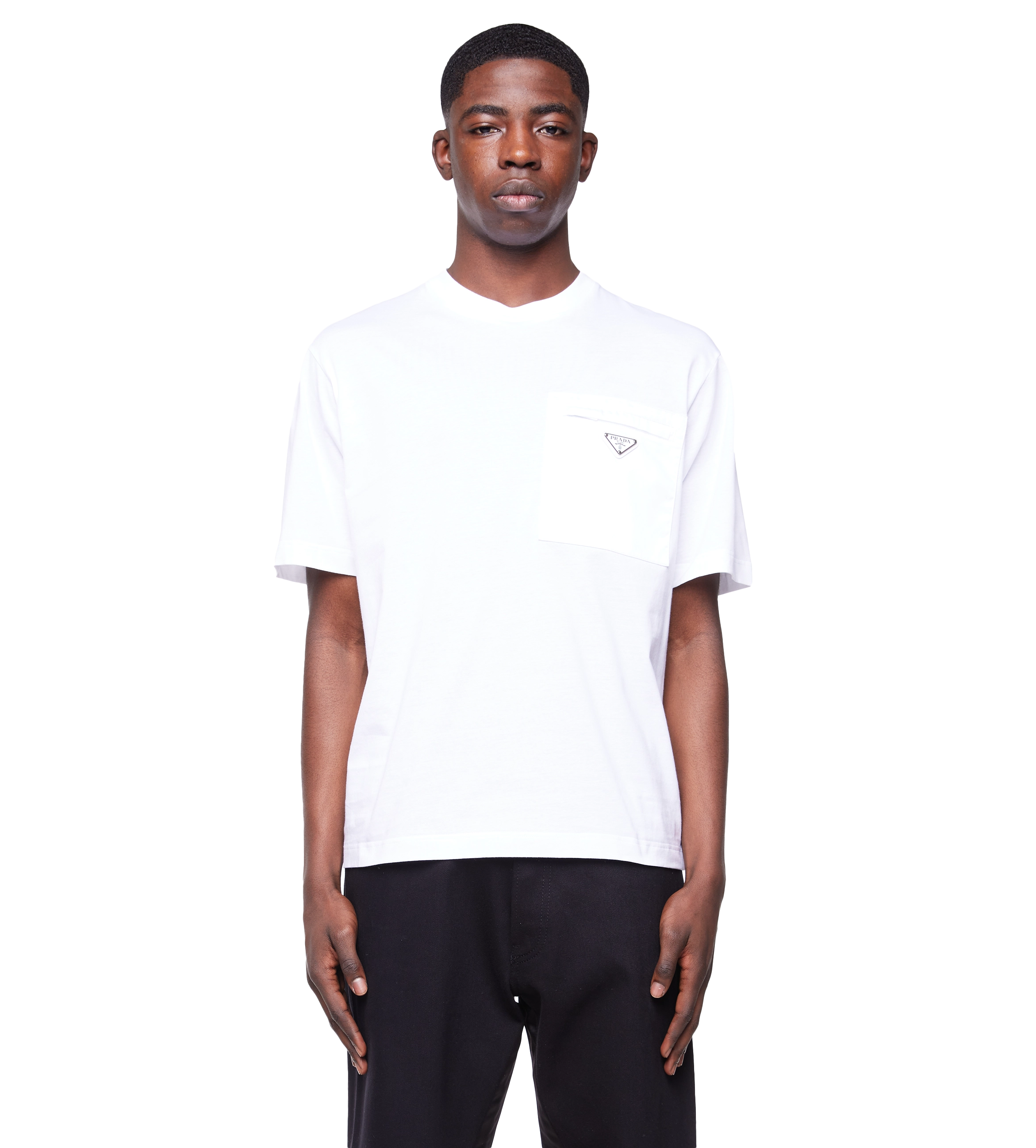 Re-Nylon and Jersey T-shirt White