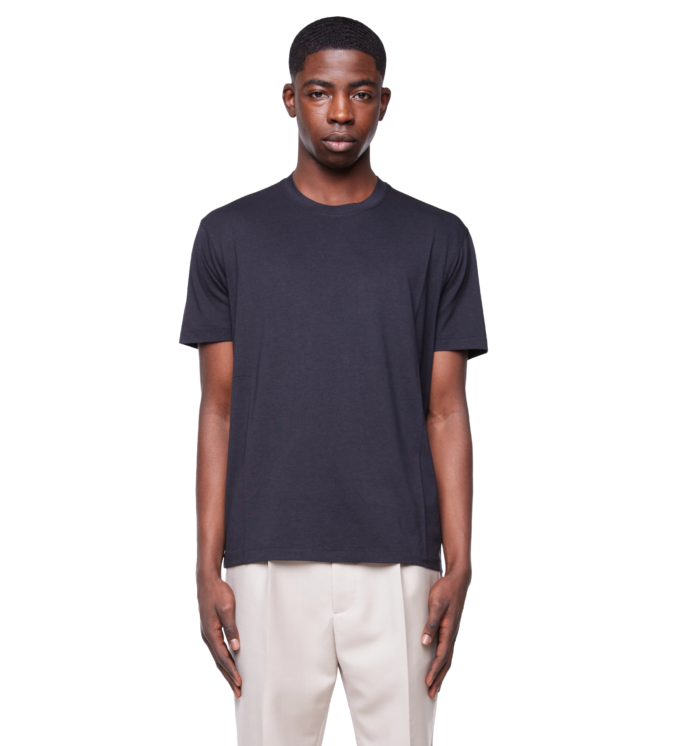Solid Color Crewneck T-shirt Black