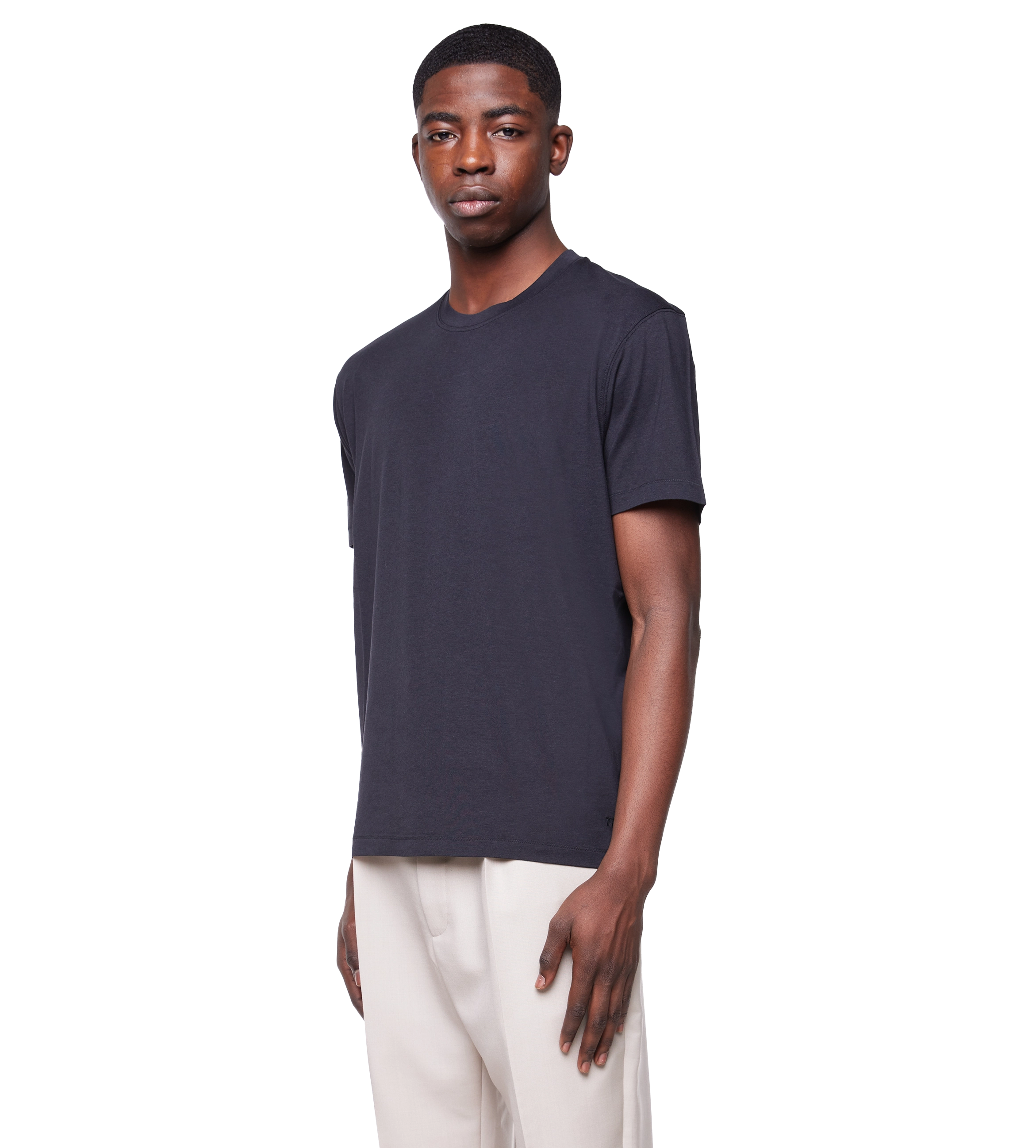 Solid Color Crewneck T-shirt Black