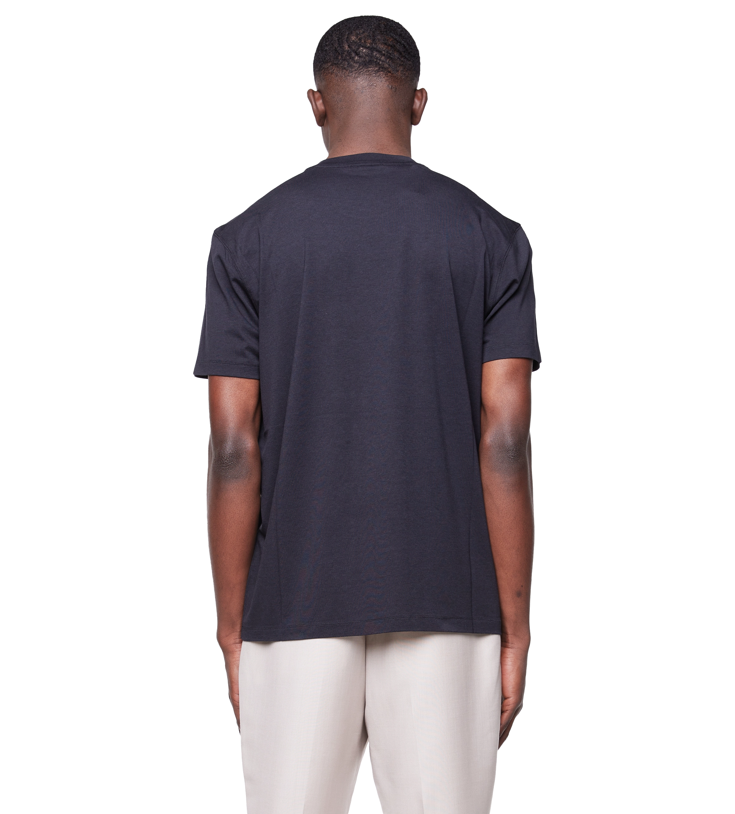 Solid Color Crewneck T-shirt Black
