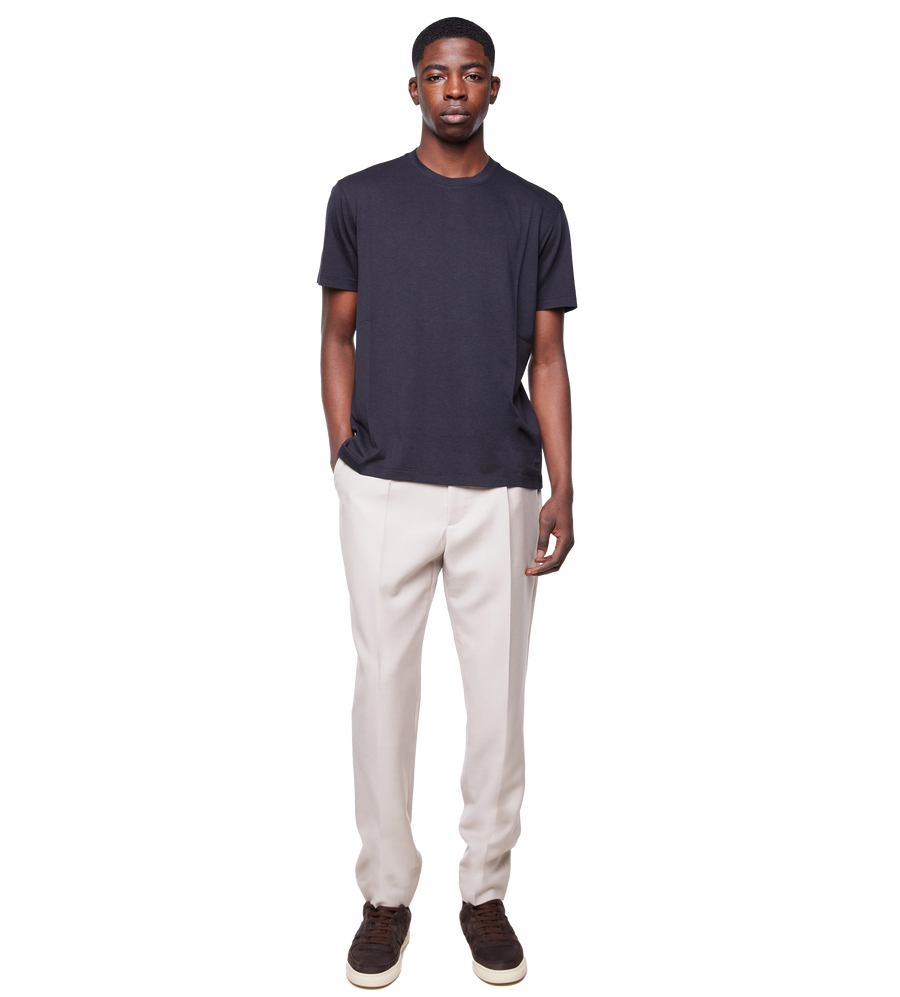 Solid Color Crewneck T-shirt Black