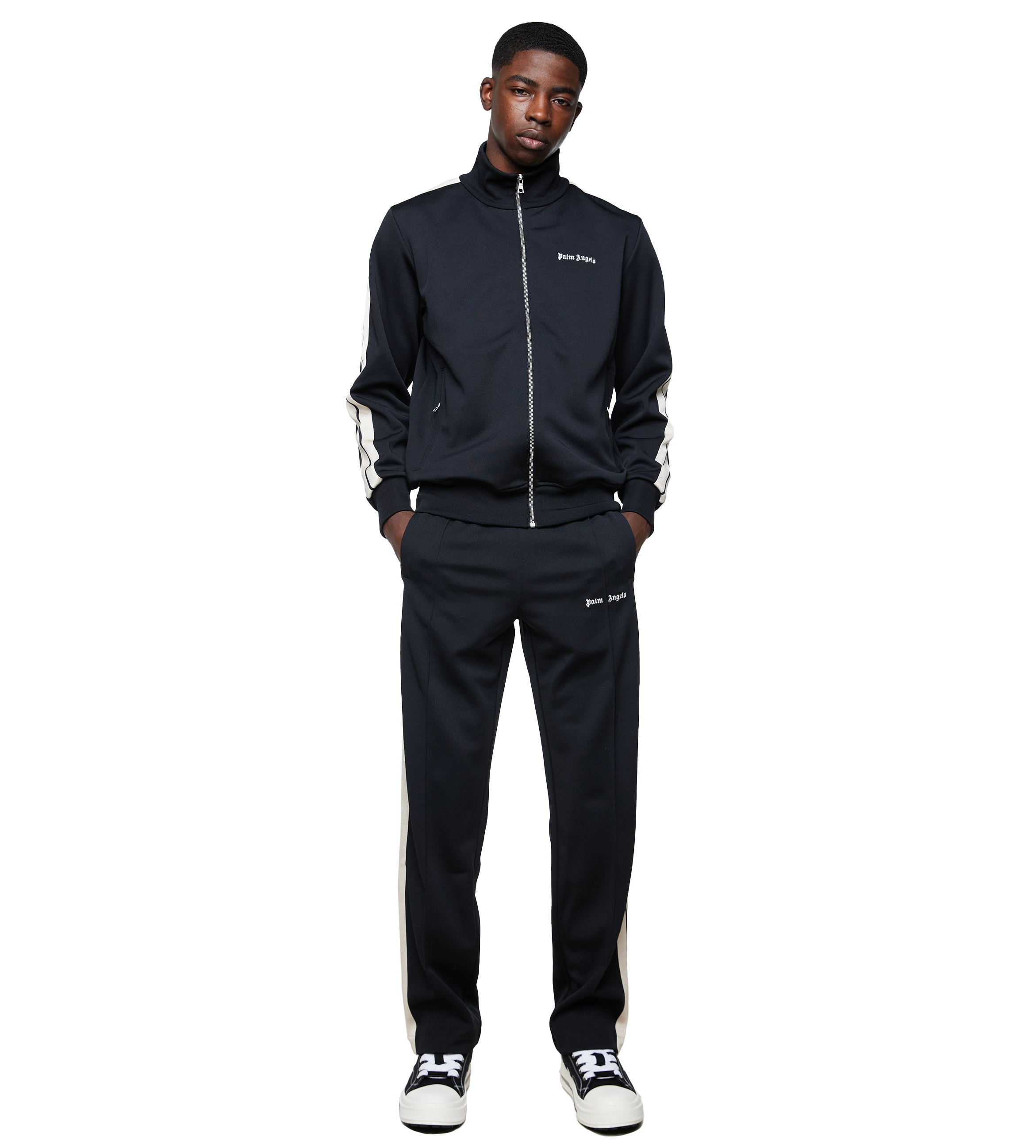 BLACK TRACK PANTS in black - Palm Angels® Official