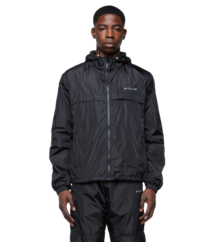 Sport Windbreaker Nylon Jacket Black