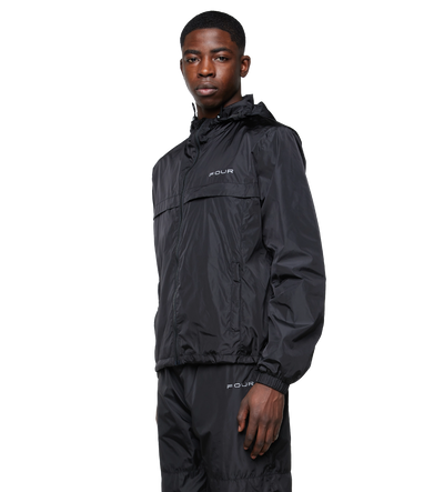 Sport Windbreaker Nylon Jacket Black