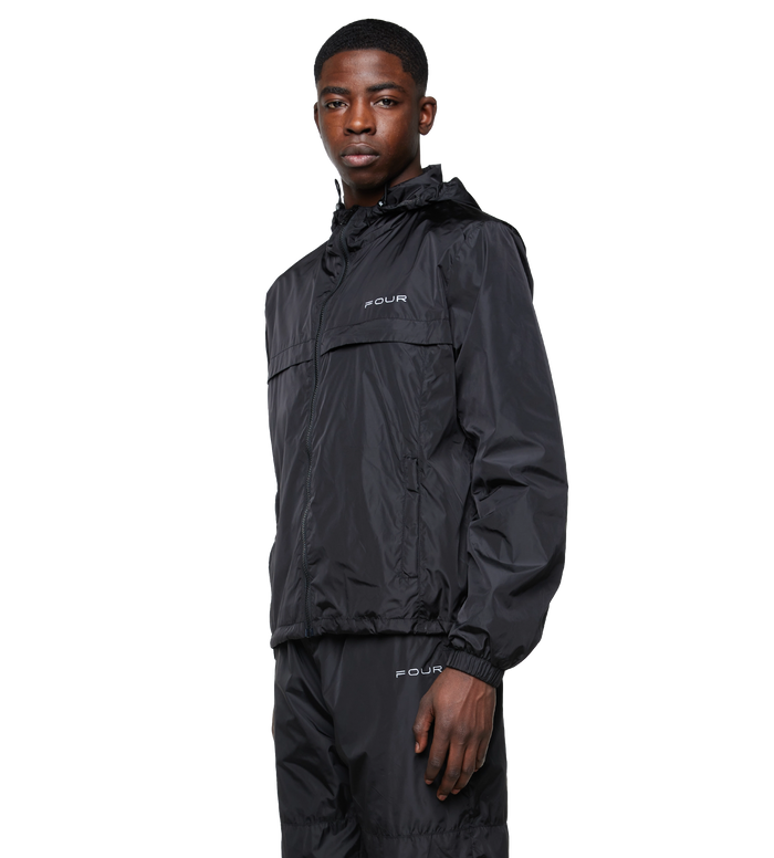 Sport Windbreaker Nylon Jacket Black
