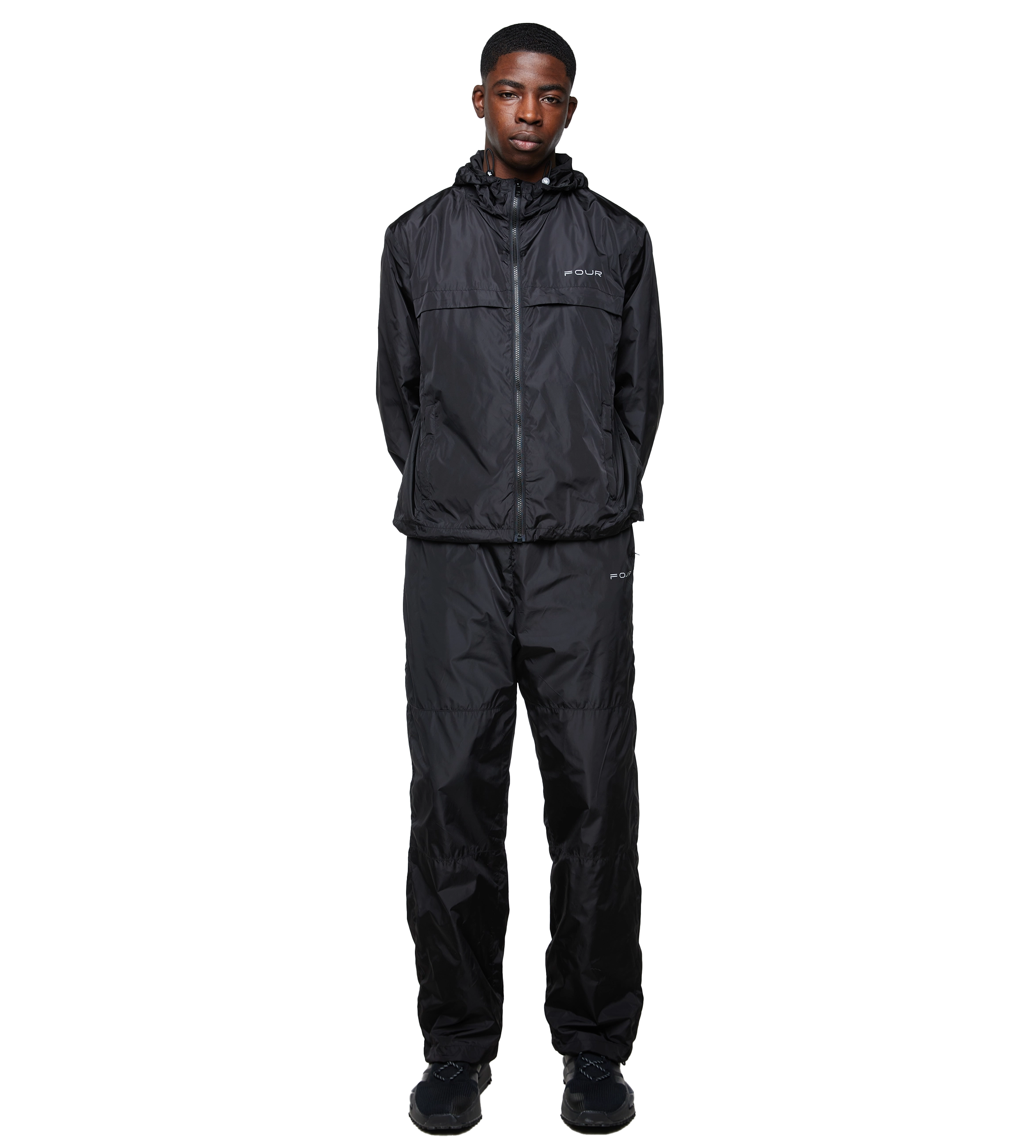 Sport Windbreaker Nylon Pants Black