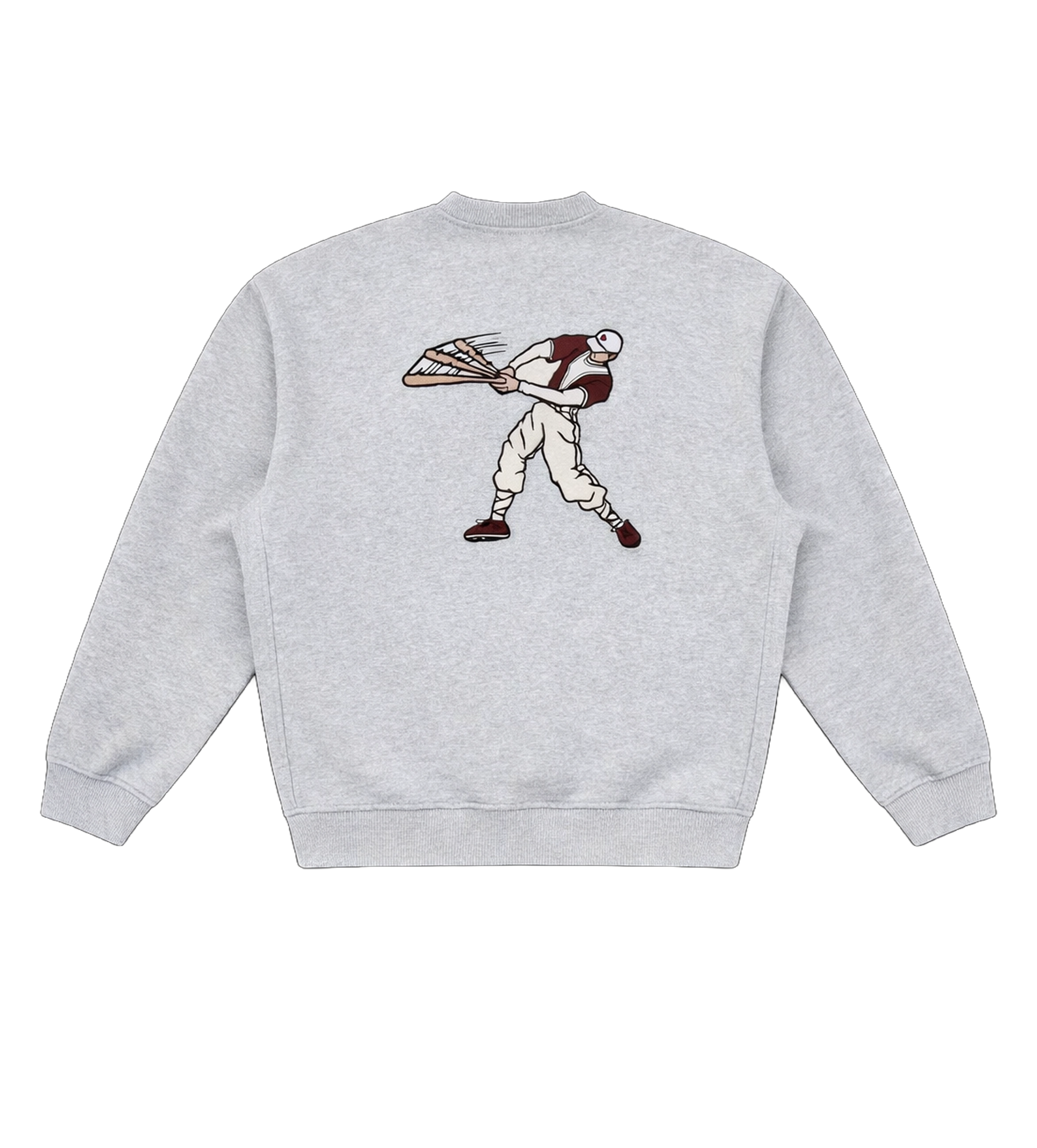 PAL Sporting Goods At Bat Crewneck in Light Gray Marl