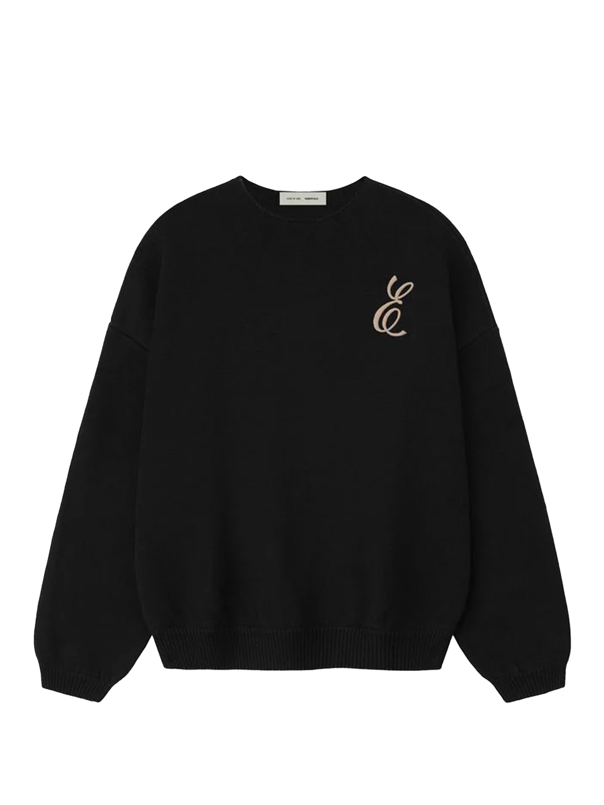 Fear of God Essentials trui met ronde hals en wafelstructuur in vintage zwart