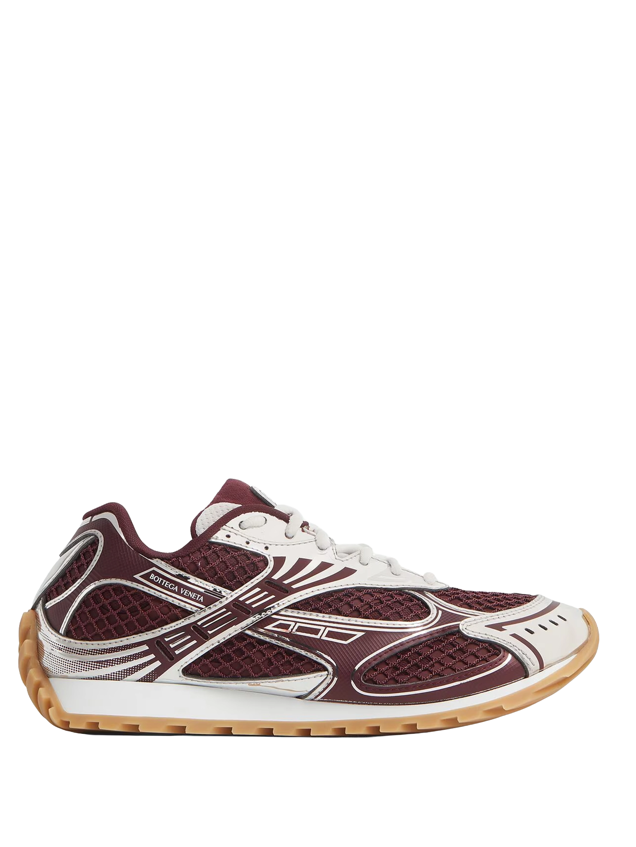 Bottega Veneta Orbit Lace-Up Sneakers in Barolo Silver