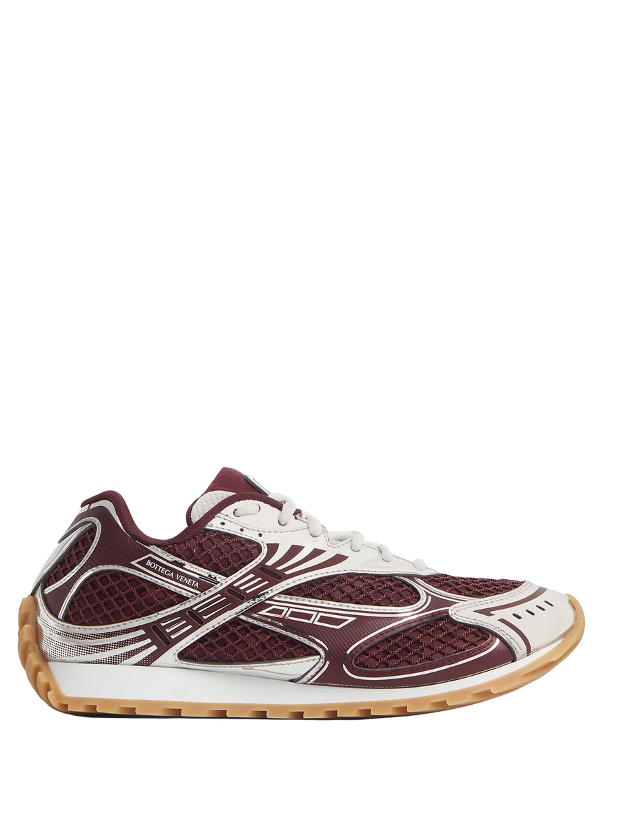 Bottega Veneta Orbit Lace-Up Sneakers in Barolo Silver