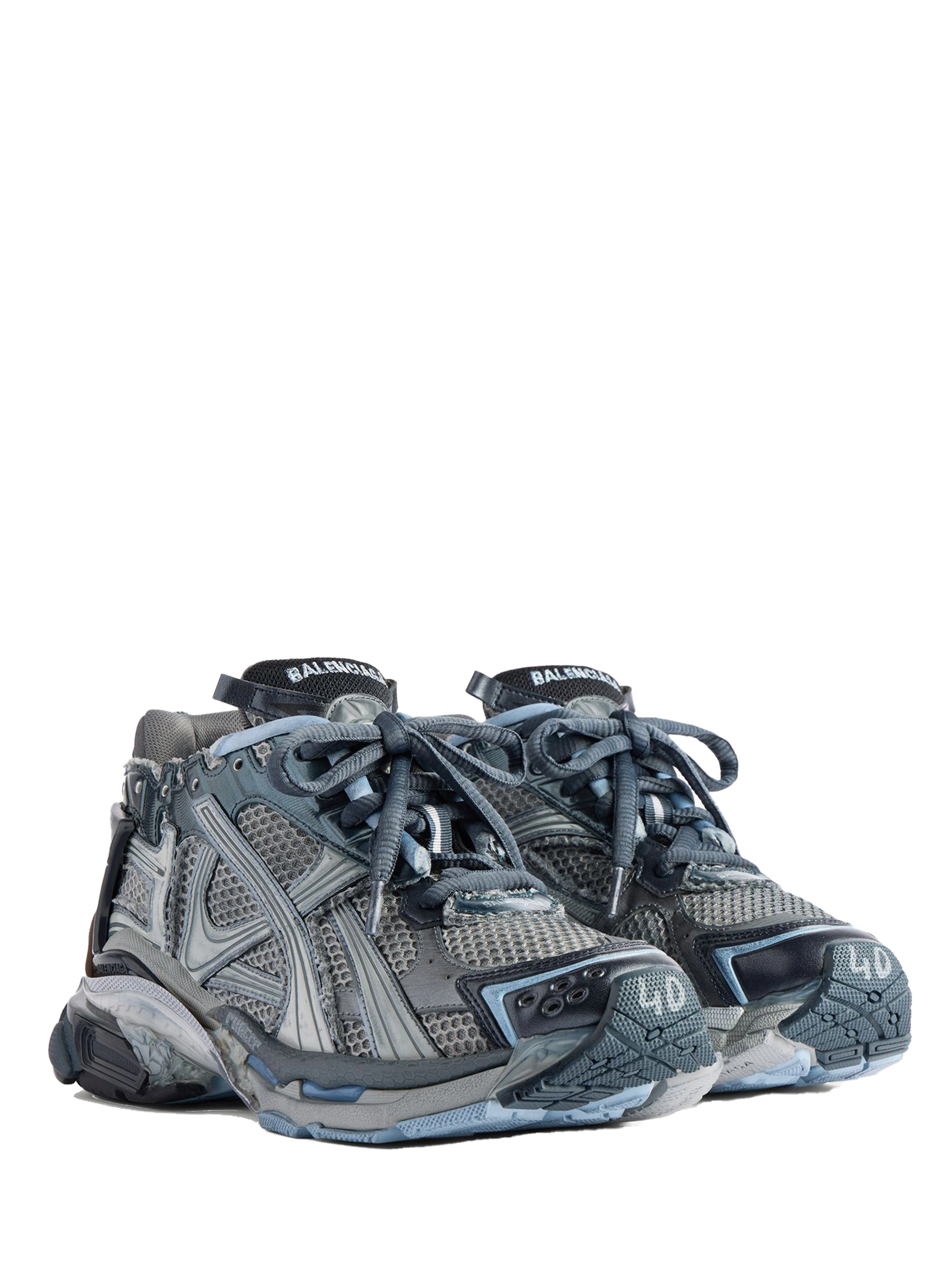 Balenciaga Runner Gradient Sneakers in Grey / Navy / Light Blue