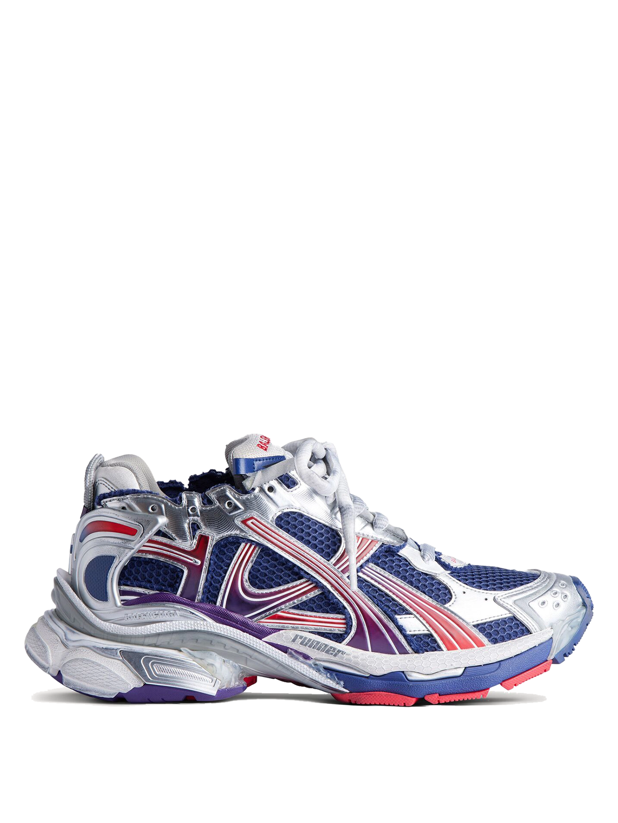 Balenciaga Runner Gradient Sneakers in Navy / Red / Grey