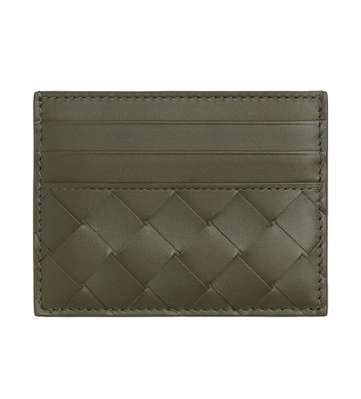 Intrecciato Credit Card Case in Crocodile