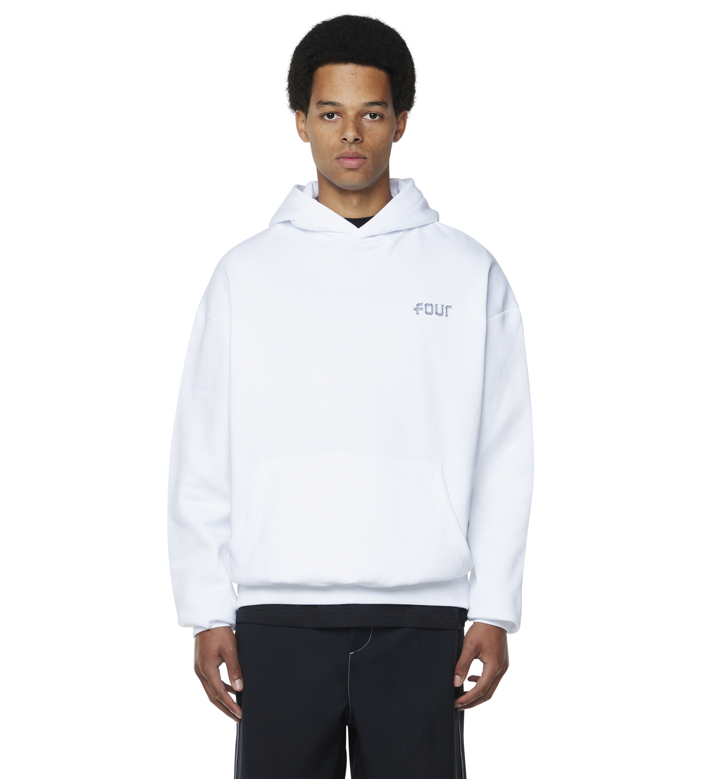 Chrome Logo Hoodie White