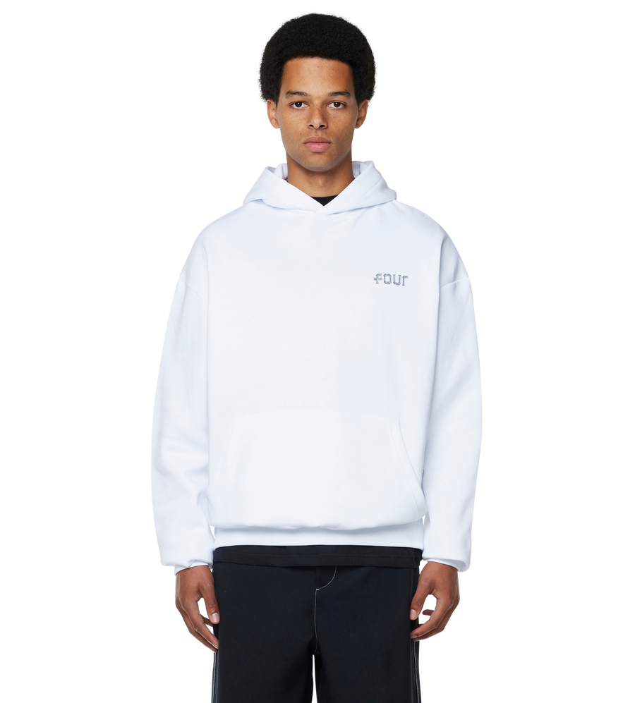 Chrome Logo Hoodie White