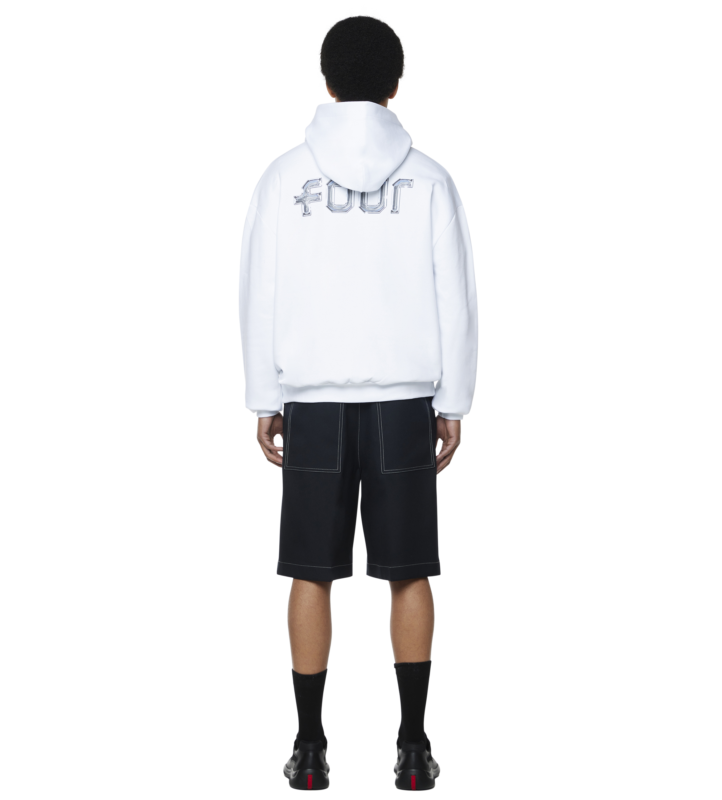 Chrome Logo Hoodie White