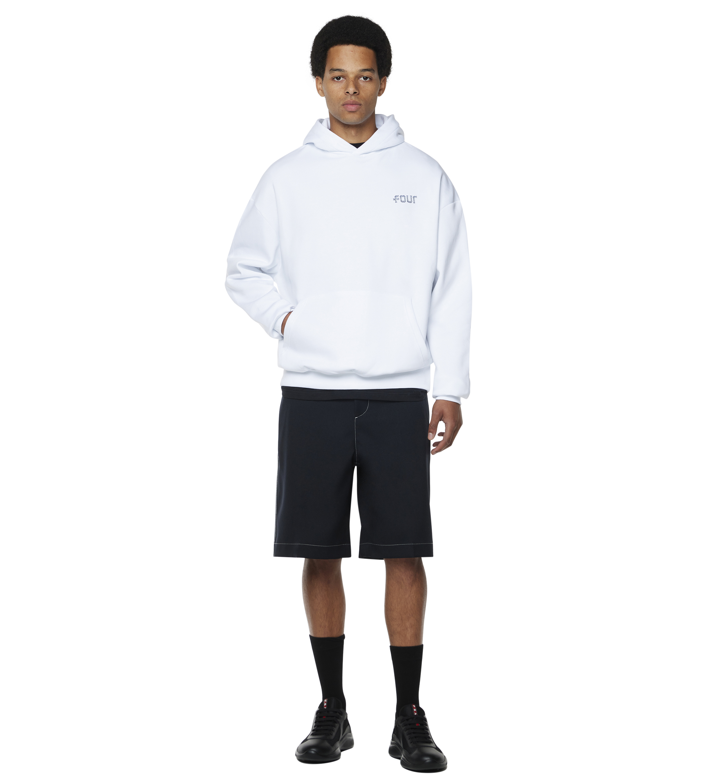 Chrome Logo Hoodie White