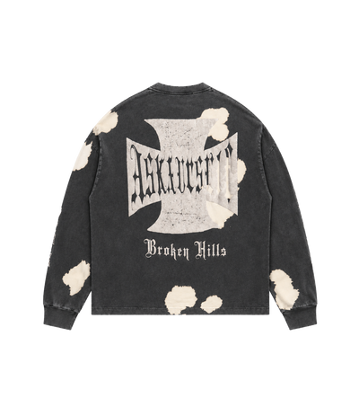 Vintage Bleached Cross LS Vintage Black