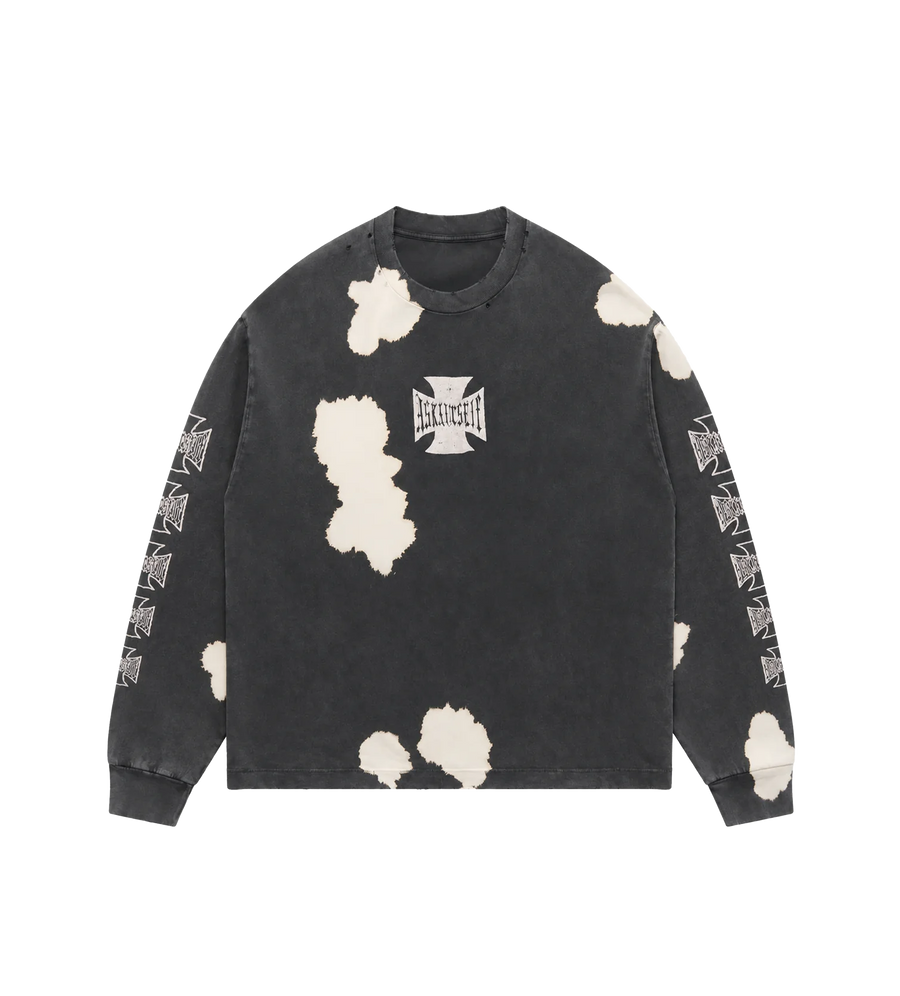 Vintage Bleached Cross LS Vintage Black