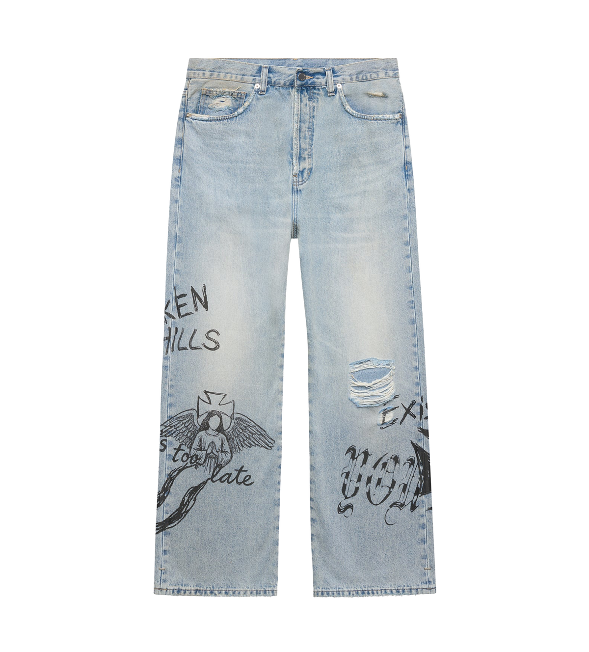 Phrase Baggy Painter Jeans Washed Blue