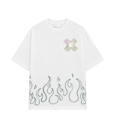 MA Quad Flames T-Shirt in White