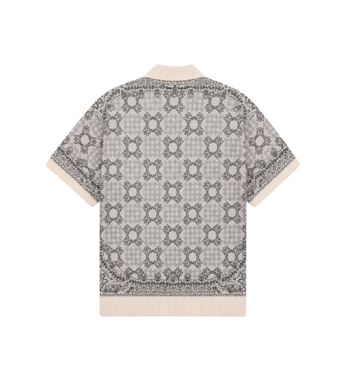 MA vierruits mesh overhemd in bruin/beige